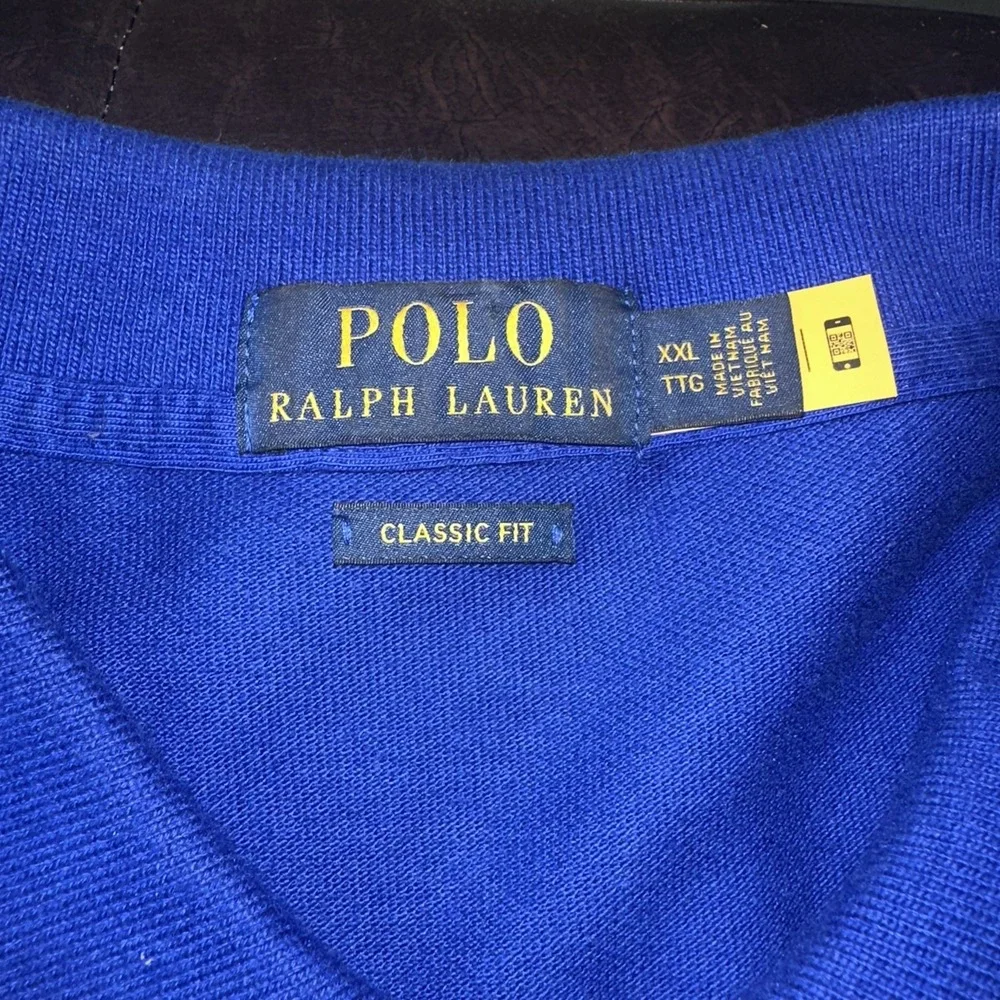 Polo Ralph Lauren Men XXL‎ Prep Bear Short Sleeve Polo Classic Shirt Royal Blue